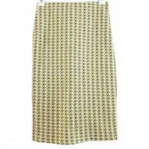 Zara Trafaluc Yellow Geometric Pencil Skirt